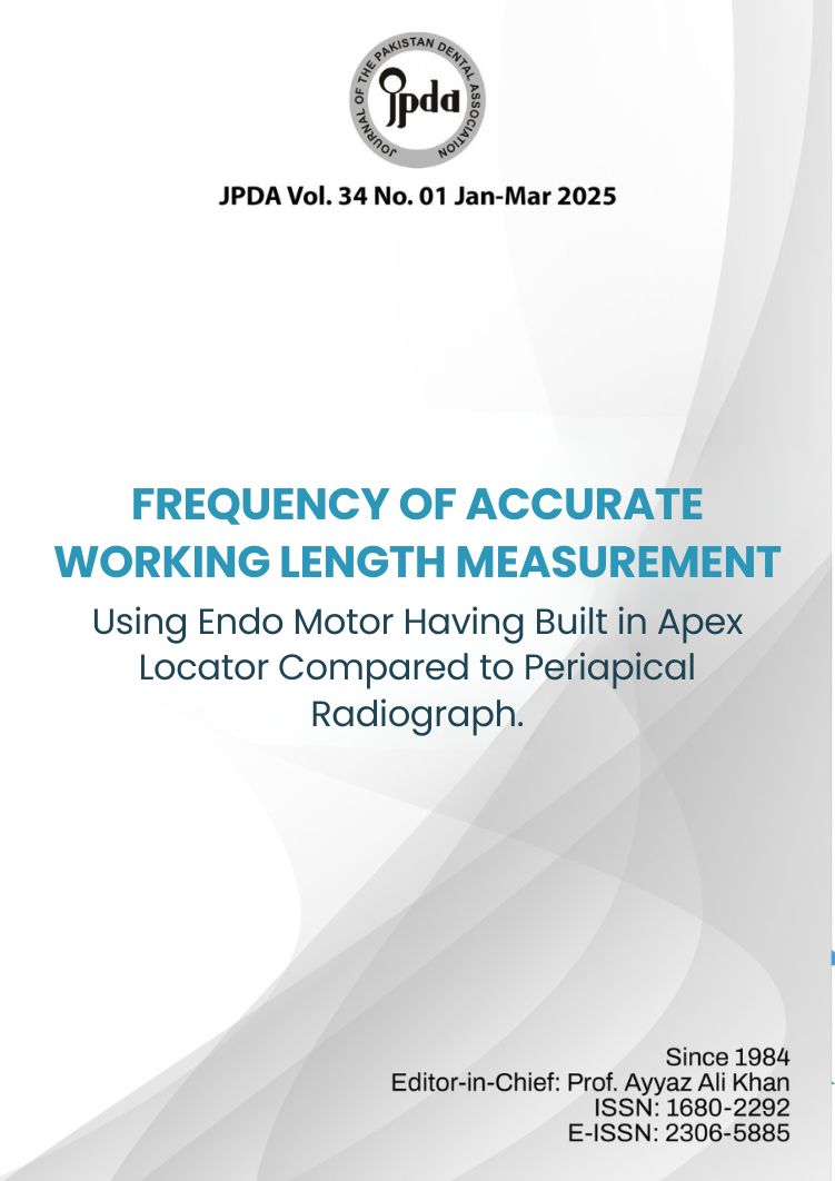 Journal of The Pakistan Dental Association